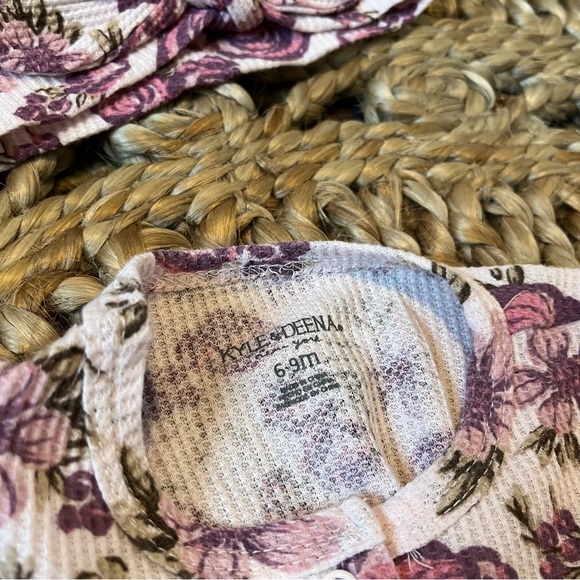 KYLE & DEENA Floral Waffle Knit Footed Onesie with matching Headband, 6-9M - Picture 2 of 5